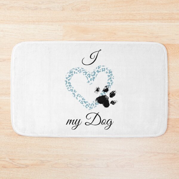 Item preview, I Love my Dog Leopard Print Blue-gray Heart with Distressed Pawprint designed and sold by jeweleddesigns.