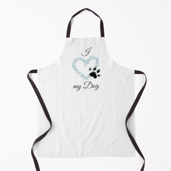 Item preview, I Love my Dog Leopard Print Blue-gray Heart with Distressed Pawprint designed and sold by JeweledDesigns.