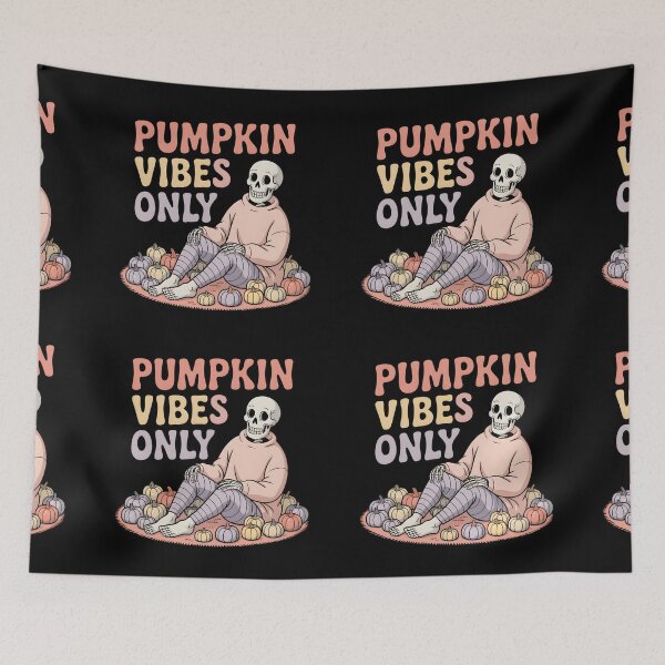 Item preview, Pumpkin Vibes Only Skeleton with Pumpkins – Cute Cozy Halloween Fall Aesthetic Design designed and sold by Raw Tigers.