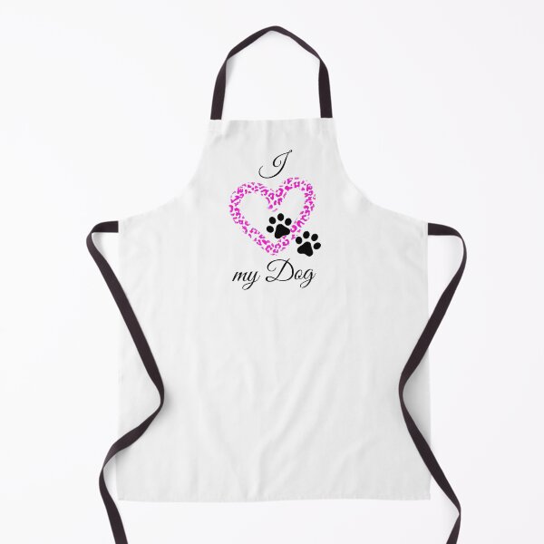 Item preview, I Love my Dog Leopard Print Pink Heart with Double Pawprint designed and sold by jeweleddesigns.