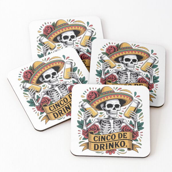 Item preview, Cinco De Drinko Skeleton Funny Drinking Shirt Cinco De Mayo Beer Fiesta Design designed and sold by Designgallery65.