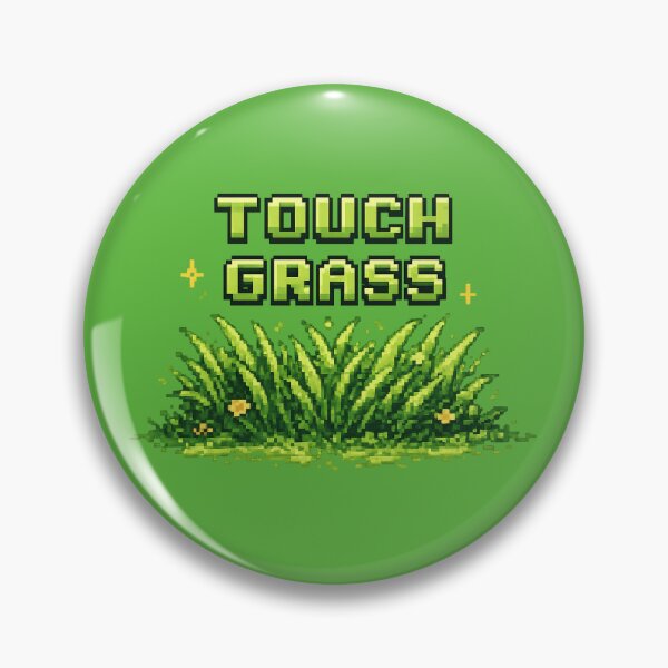 Item preview, Touch Grass – Pixel Aesthetic Meme Sticker designed and sold by Nerd-Niche.