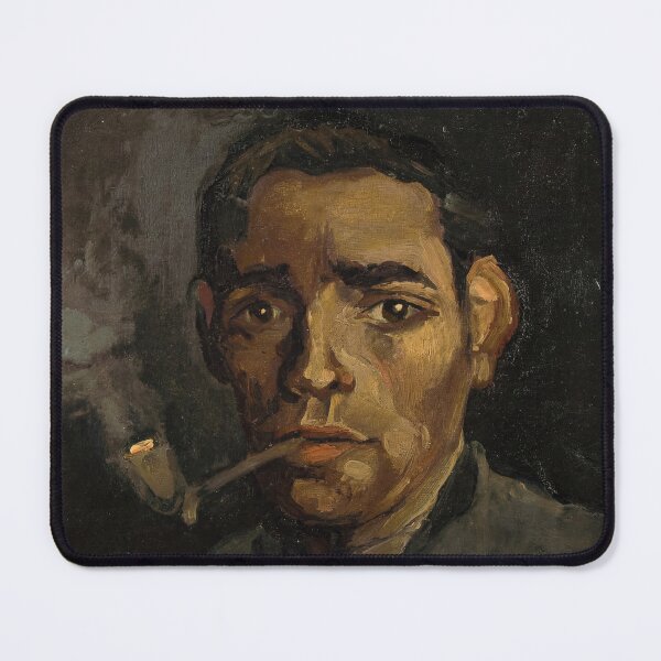 Item preview, Head of a Man by Vincent van Gogh: Moody Post Impressionist Portrait designed and sold by artofuniverse.