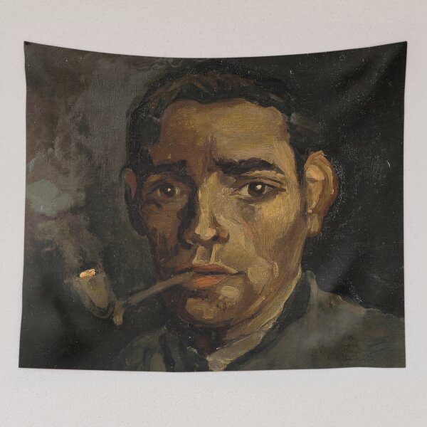 Item preview, Head of a Man by Vincent van Gogh: Moody Post Impressionist Portrait designed and sold by artofuniverse.