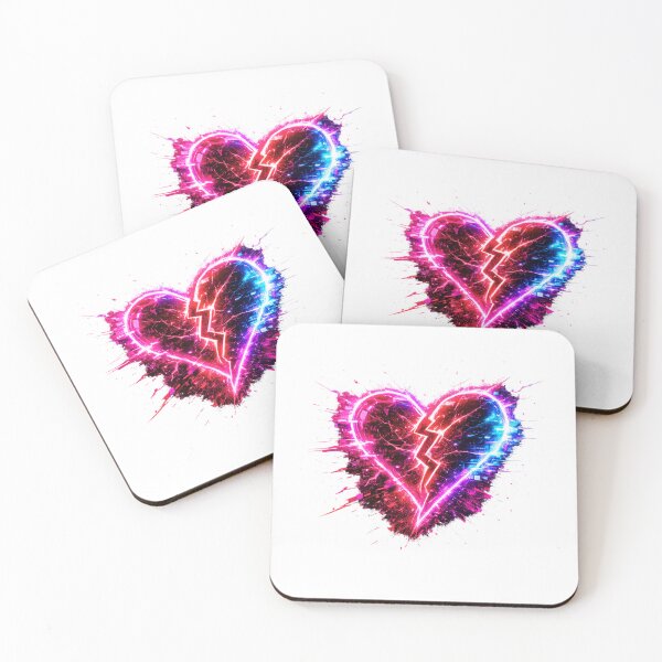 Item preview, Broken Glitch Heart Neon – Cyberpunk Love Distortion designed and sold by unglaublichGut.