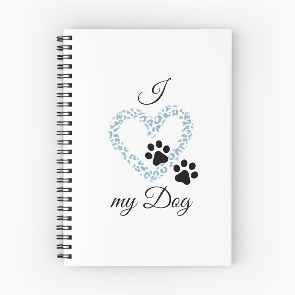 Item preview, I Love my Dog Leopard Print Blue-gray Heart with Double Pawprint designed and sold by jeweleddesigns.