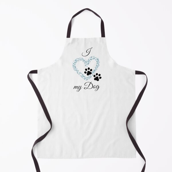 Item preview, I Love my Dog Leopard Print Blue-gray Heart with Double Pawprint designed and sold by jeweleddesigns.