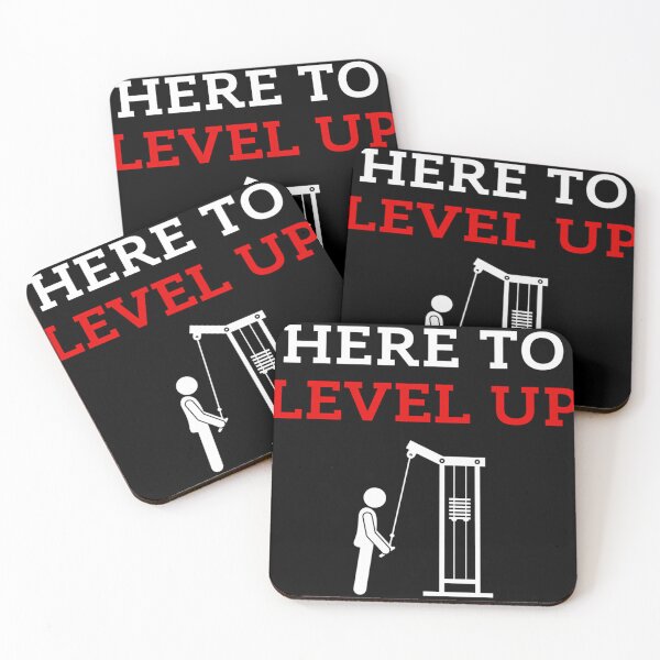 Item preview, Here To Level Up Funny Gymblack Background designed and sold by YaulTape.