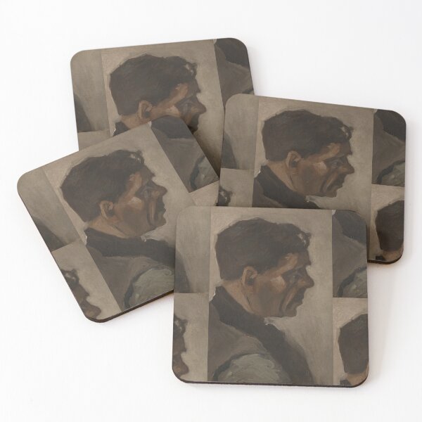 Item preview, Head of a Man by Vincent van Gogh: Post Impressionist Portrait Study designed and sold by artofuniverse.
