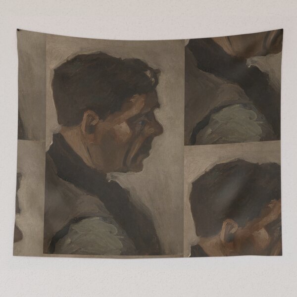 Item preview, Head of a Man by Vincent van Gogh: Post Impressionist Portrait Study designed and sold by artofuniverse.