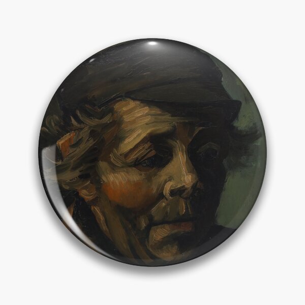 Item preview, Head of a Peasant by Vincent van Gogh: Moody Post Impressionist Portrait designed and sold by artofuniverse.