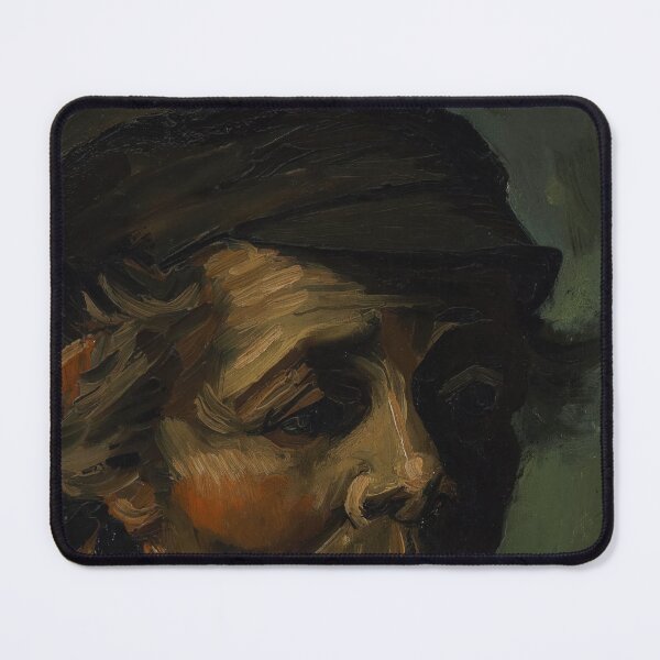 Item preview, Head of a Peasant by Vincent van Gogh: Moody Post Impressionist Portrait designed and sold by artofuniverse.