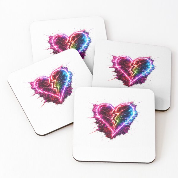 Item preview, Rainbow Glitch Heart Neon – Cyberpunk Love Distortion designed and sold by UnglaublichGut.