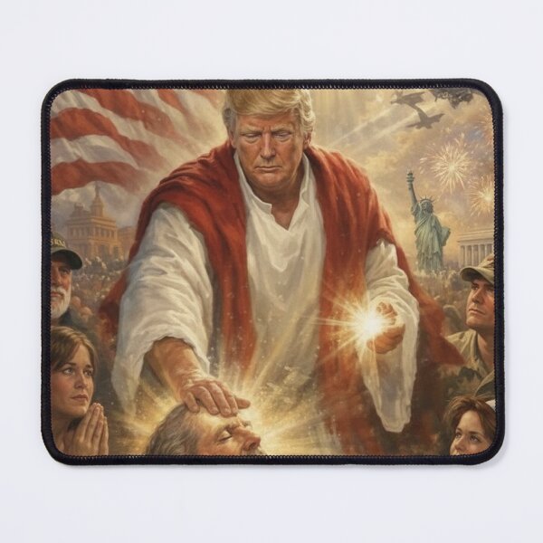 Item preview, Trump Jesus, Trump Humor, Divine Leader Meme, Patriotic Healing Scene, Funny Political Gift designed and sold by toongstudio.