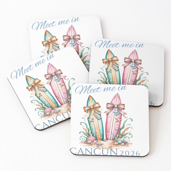 Item preview, Meet Me In Cancun 2026 Surfboard Beach Vacation Shirt Tropical Travel Mexico Summer Tee designed and sold by Raygunes.