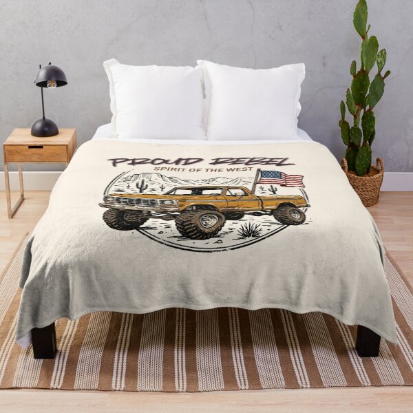 Item preview, Retro Lifted Classic Pickup Truck with American Flag Desert Art designed and sold by Dust And Doom.