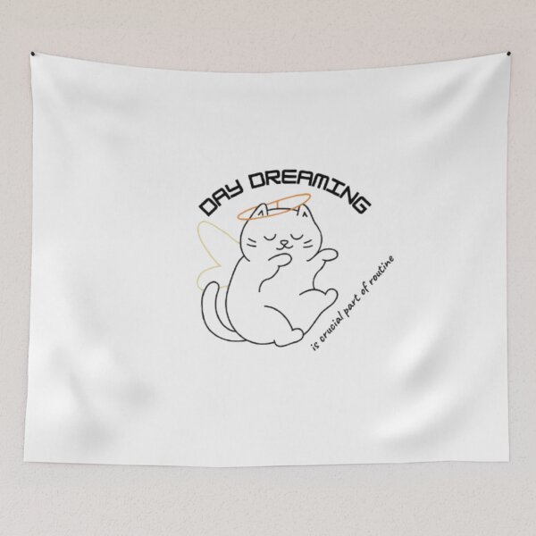 Item preview, Day Dreaming Cat Illustration | Cute Angel Cat Aesthetic | Gift for Cat Lovers designed and sold by SOLIORA  ATELIER.