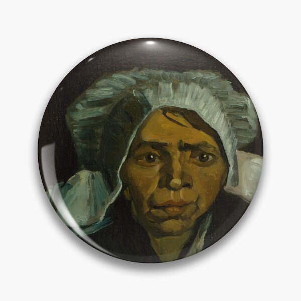 Item preview, Copy of Head of a Peasant by Vincent van Gogh: Moody Post Impressionist Portrait designed and sold by artofuniverse.
