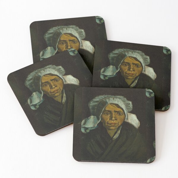 Item preview, Copy of Head of a Peasant by Vincent van Gogh: Moody Post Impressionist Portrait designed and sold by artofuniverse.