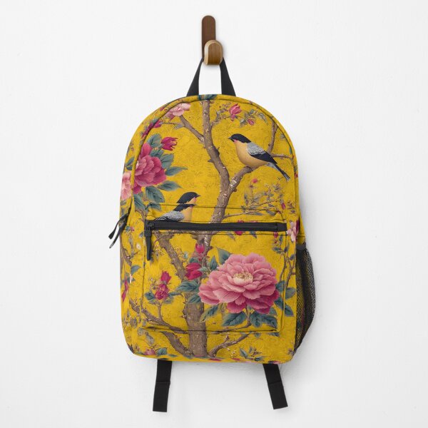 Item preview, Yellow Chinese Silk Floral Birds Pink Flowers Carpet designed and sold by GrinGalore.