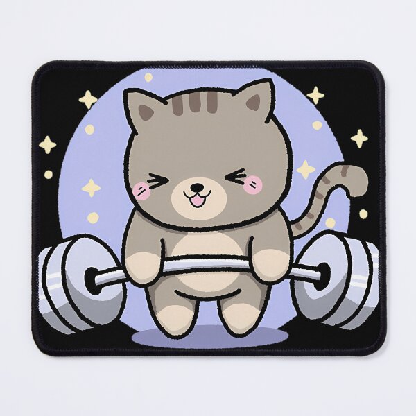 Item preview, Weight Lifting Cartoon Gym Cat Funny Cat Working Out designed and sold by YaulTape.