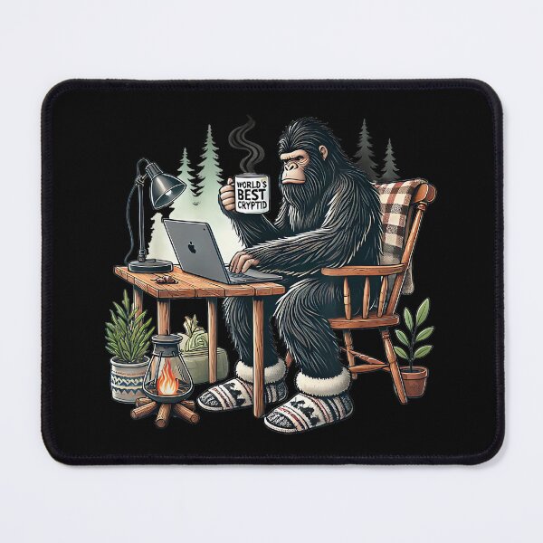 Item preview, Bigfoot Home Office Funny Remote Work Sasquatch designed and sold by JamesARager.