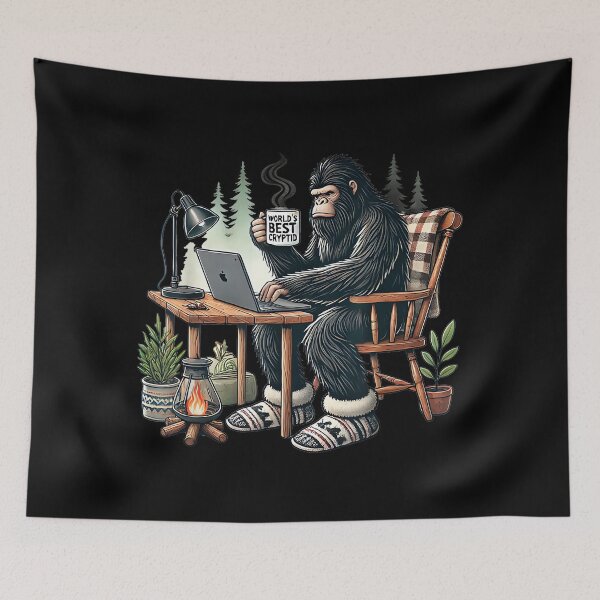 Item preview, Bigfoot Home Office Funny Remote Work Sasquatch designed and sold by JamesARager.