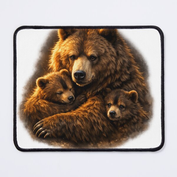 Item preview, Protective Bear Love – Mother Bear with Cubs Wildlife designed and sold by KI-Kunstwerk.