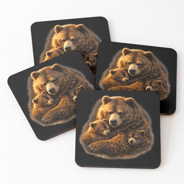 Item preview, Protective Bear Love – Mother Bear with Cubs Wildlife designed and sold by KI-Kunstwerk.