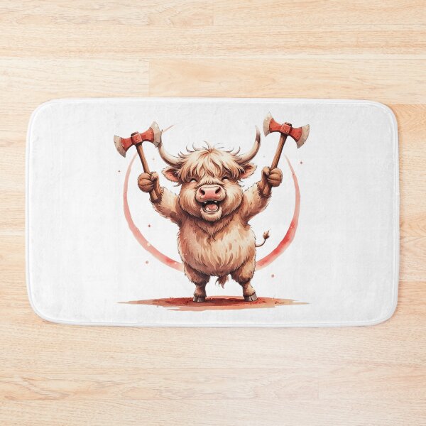 Item preview, Funny Highland Cow Barbarian with Dual Axes RPG Art designed and sold by AQUILAKREO.