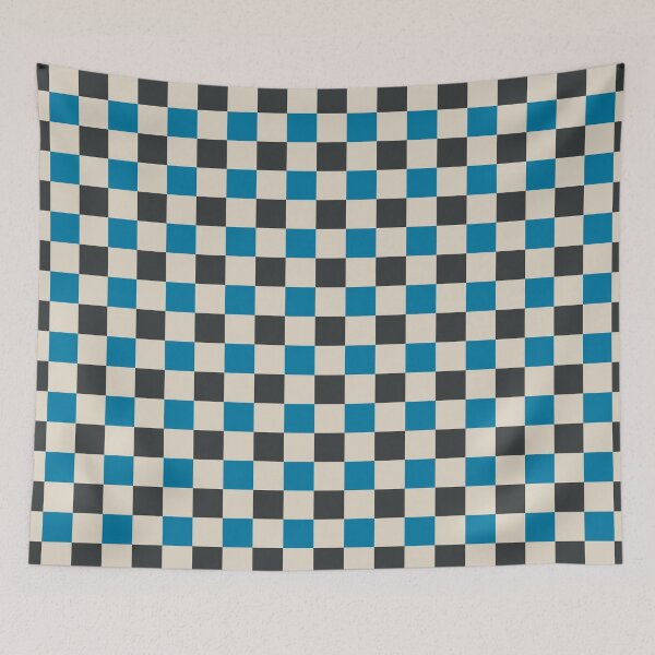 Item preview, Onyx, bone and blue check seamless pattern designed and sold by Mint + Midnight.
