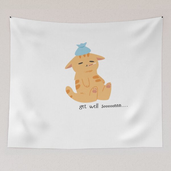 Item preview, Get Well Soon Cat Illustration | Cute Sick Cat Design | Gift for Recovery Wishes designed and sold by SOLIORA  ATELIER.