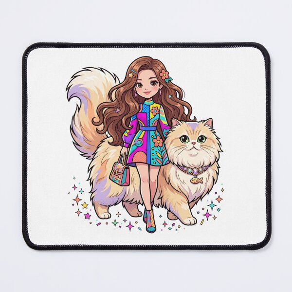 Item preview, A girl and a cat designed and sold by PP&RAINBOW SHOP.