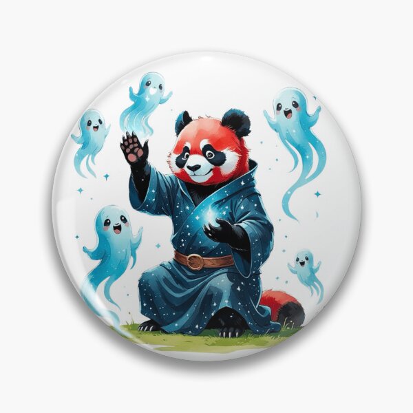 Item preview, Cute Red Panda Necromancer Summoning Ghosts Watercolor designed and sold by AQUILAKREO.