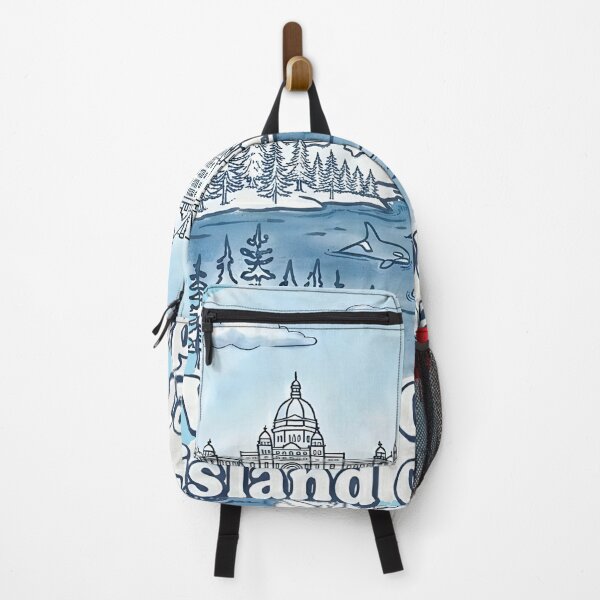 Item preview, Vancouver Island BC Blue Simple Watercolor Landscape Nature designed and sold by HowToCanadian.