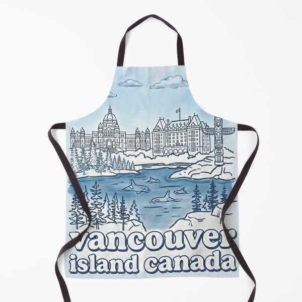 Item preview, Vancouver Island BC Blue Simple Watercolor Landscape Nature designed and sold by HowToCanadian.