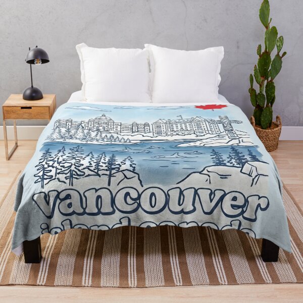 Item preview, Vancouver Island BC Blue Simple Watercolor Landscape Nature designed and sold by HowToCanadian.