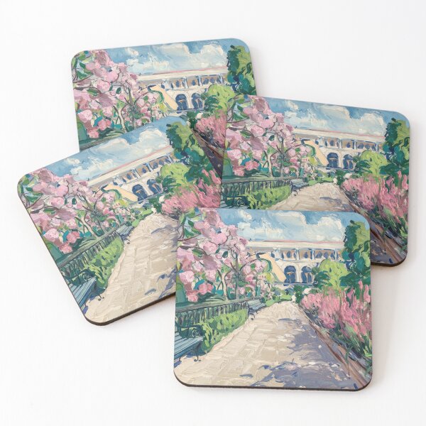 Item preview, French Garden Walk Painting | Blossom Path and Elegant Courtyard designed and sold by CARRAANN.