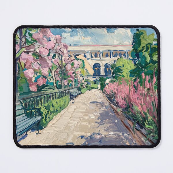 Item preview, French Garden Walk Painting | Blossom Path and Elegant Courtyard designed and sold by CARRAANN.