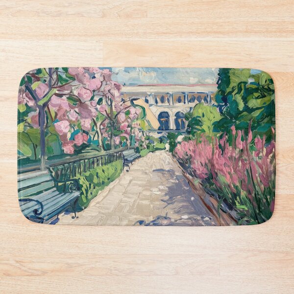 Item preview, French Garden Walk Painting | Blossom Path and Elegant Courtyard designed and sold by CARRAANN.