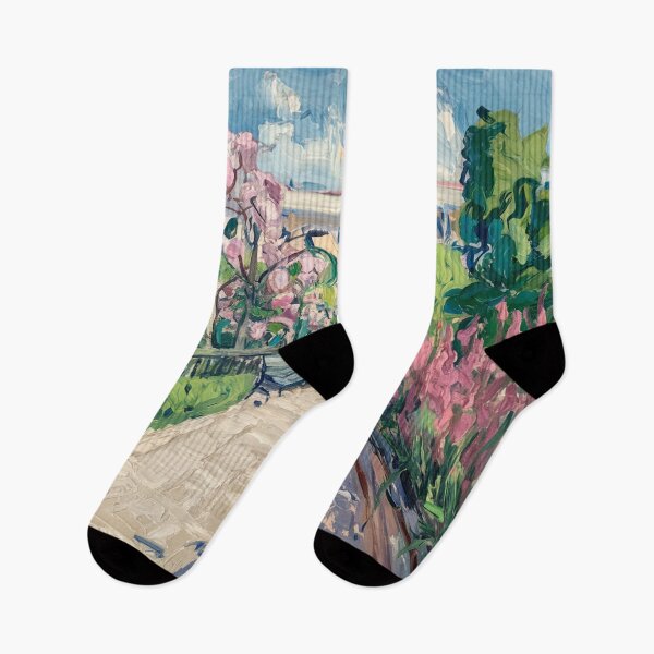 Item preview, French Garden Walk Painting | Blossom Path and Elegant Courtyard designed and sold by CARRAANN.