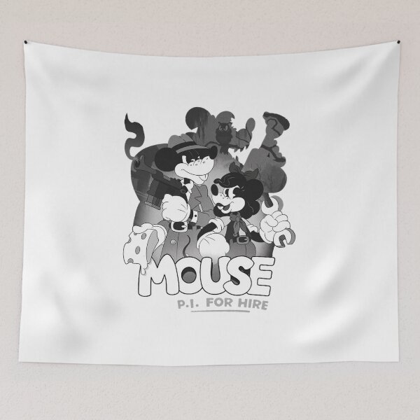 Item preview, MOUSE PI FOR HIRE POSTER 2 (OLD TIMEY RUBBERHOSE CARTOON NOIR INDIE VIDEO GAME) designed and sold by Python Designs .