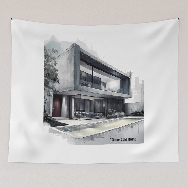 Item preview, Stone Cold Home - Modern Brutalist Concrete Villa designed and sold by Modern Nest Art.
