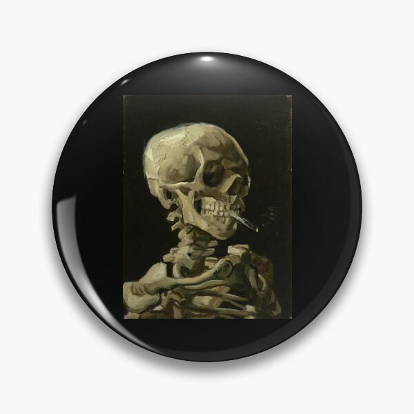 Item preview, Head of a Skeleton With a Burning Cigarette by Vincent van Gogh: Gothic Art Poster designed and sold by artofuniverse.