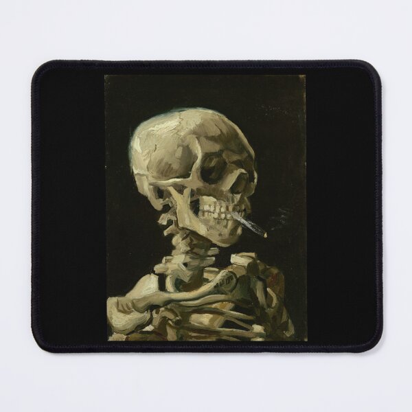 Item preview, Head of a Skeleton With a Burning Cigarette by Vincent van Gogh: Gothic Art Poster designed and sold by artofuniverse.