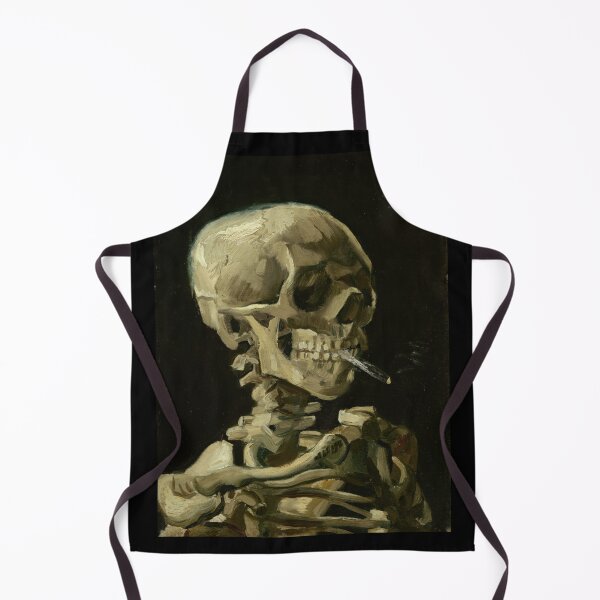 Item preview, Head of a Skeleton With a Burning Cigarette by Vincent van Gogh: Gothic Art Poster designed and sold by artofuniverse.