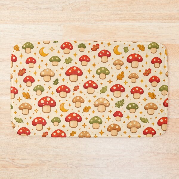 Item preview, Autumn Mushroom Seamless Pattern - Cozy Cottagecore Forest | Toadstool Fall Leaves Repeat Design designed and sold by simpleyetcanva.