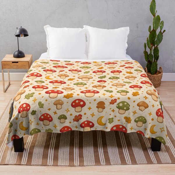 Item preview, Autumn Mushroom Seamless Pattern - Cozy Cottagecore Forest | Toadstool Fall Leaves Repeat Design designed and sold by simpleyetcanva.