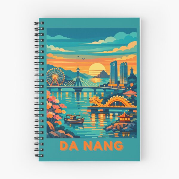 Item preview, Da Nang Vietnam river skyline sunset travel poster designed and sold by MatthewHeights.