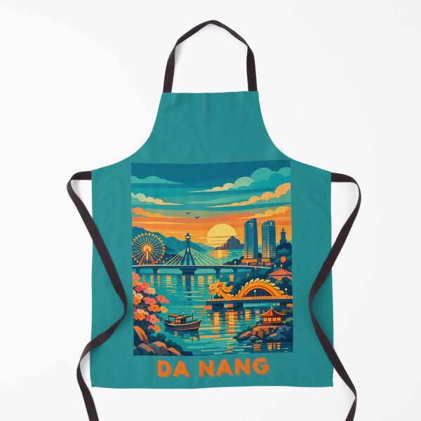 Item preview, Da Nang Vietnam river skyline sunset travel poster designed and sold by MatthewHeights.